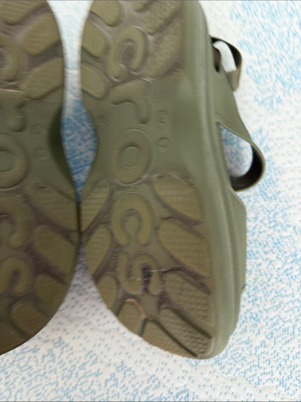 Women’s Olive Green Platform CROCS Sport Sandals - Picture 2 of 5